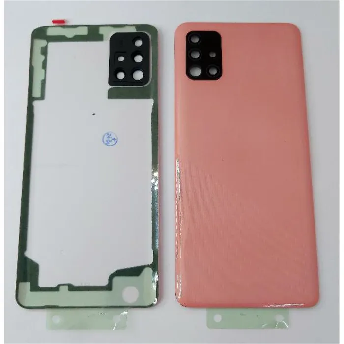 Tapa trasera o tapa bateria rosa para Samsung Galaxy A51 A515 con lente de camara