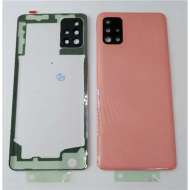 Tapa trasera o tapa bateria rosa para Samsung Galaxy A51 A515 con lente de camara