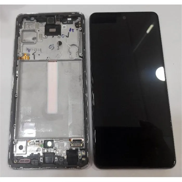 Pantalla lcd para Samsung GH82-25524D SM-A525F Galaxy A52 4G SM-A526B A52 5G + Pantalla táctil + Marco plata