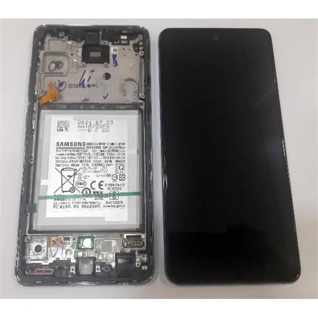 Pantalla lcd para Samsung GH82-25229B SM-A525F Galaxy A52 4G SM-A526B A52 5G + Pantalla táctil + Marco azul