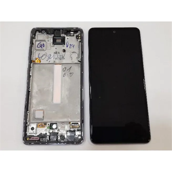 Pantalla lcd para Samsung GH82-25524C SM-A525F Galaxy A52 4G SM-A526B A52 5G + Pantalla táctil + Marco lila