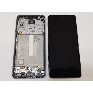 Pantalla lcd para Samsung GH82-25524C SM-A525F Galaxy A52 4G SM-A526B A52 5G + Pantalla táctil + Marco lila