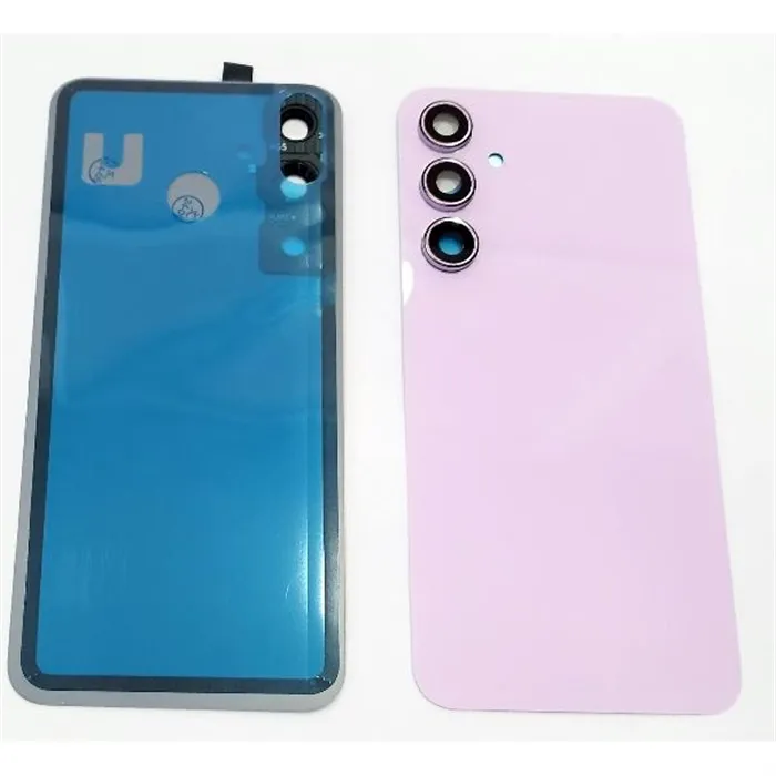 Tapa trasera o tapa bateria morada para Samsung Galaxy A55 A556 con lente de camara