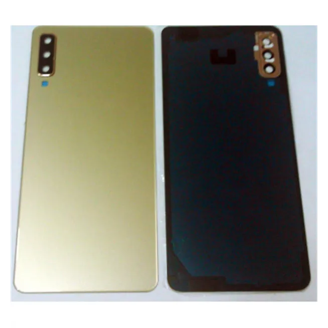 tapa trasera o tapa bateria dorada para samsung a7 2018 a750 mas lente camara calidad premium