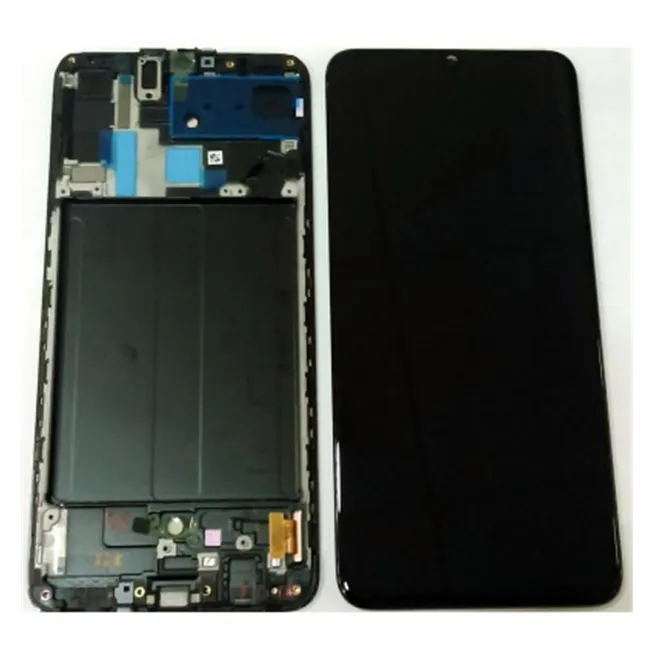 Samsung GH82-19747A GH82-19787A A70 A705 pantalla lcd + táctil negro + marco premium Service Pack