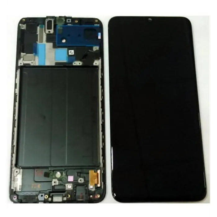 Samsung GH82-19747A GH82-19787A A70 A705 pantalla lcd + táctil negro + marco premium Service Pack