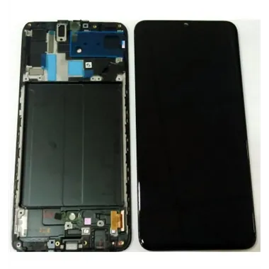 Samsung GH82-19747A GH82-19787A A70 A705 pantalla lcd + táctil negro + marco premium Service Pack