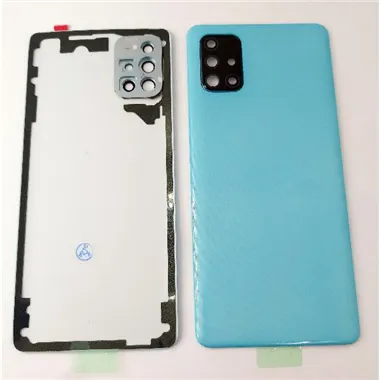 Tapa trasera o tapa bateria azul para Samsung Galaxy A71 A715 mas lente de camara