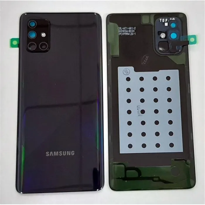 Tapa trasera o tapa bateria negra para Samsung Galaxy A71 A715F A715 GH82-22112A Service Pack