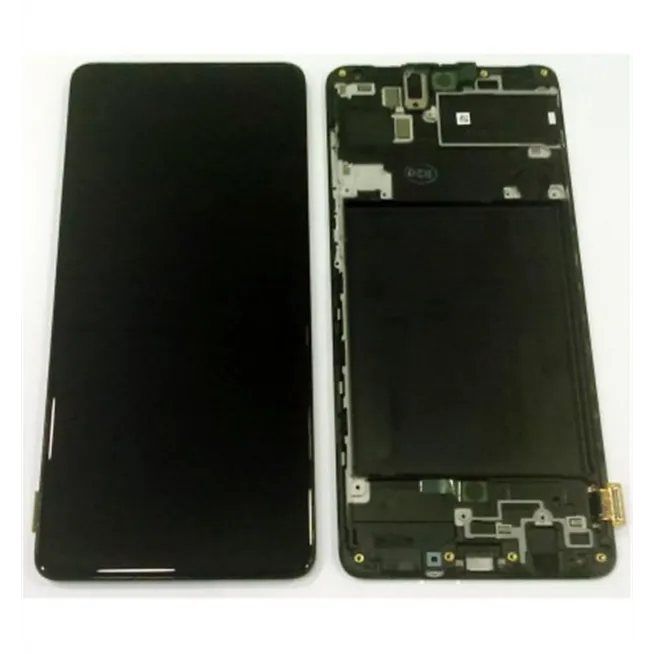 Pantalla lcd para Samsung Galaxy A71 A715F GH82-22152A + táctil negro + marco negro premium Service Pack