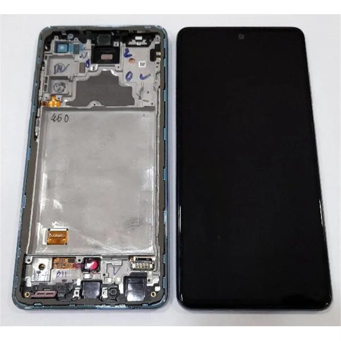 Pantalla lcd para Samsung Galaxy A72 A725 GH82-25460B SM-A725F mas tactil negro mas marco azul Service Pack Premium