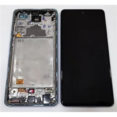 Pantalla lcd para Samsung Galaxy A72 A725 GH82-25460B SM-A725F mas tactil negro mas marco azul Service Pack Premium