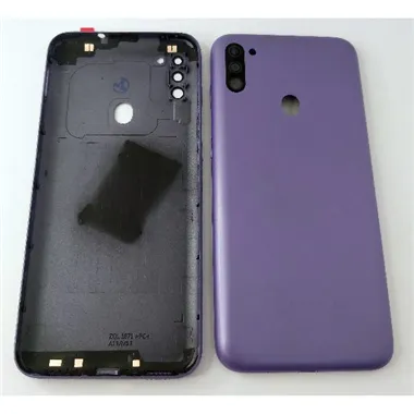Tapa trasera o tapa bateria morada para Samsung Galaxy M11 M115 con lente de camara