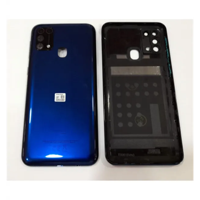 Tapa trasera o tapa bateria azul para Samsung Galaxy M31 M315F mas lente camara calidad premium