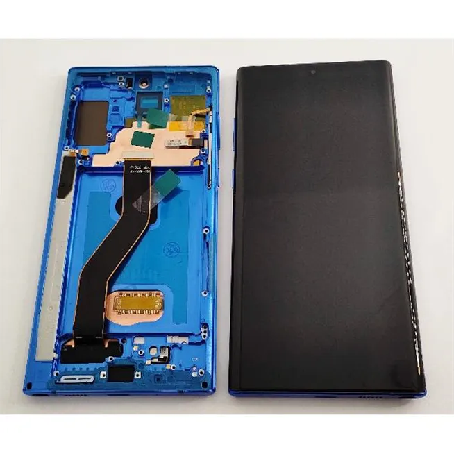 Pantalla oled para Samsung Galaxy Note 10 Plus N975 mas tactil negro mas marco azul compatible