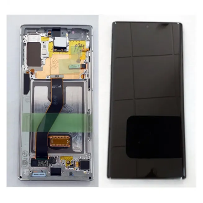 Pantalla lcd para Samsung Galaxy Note 10 plus GH82-20838B mas tactil negro mas marco blanco service pack