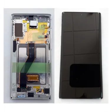 Pantalla lcd para Samsung Galaxy Note 10 plus GH82-20838B mas tactil negro mas marco blanco service pack