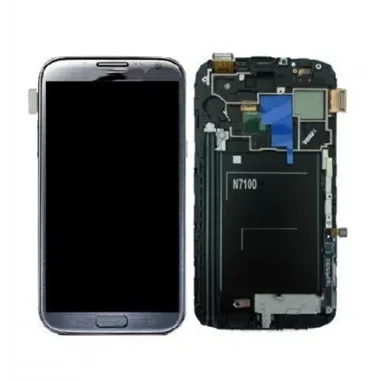 Samsung Galaxy Note 2 N7100 pantalla lcd + táctil gris premium + marco ensamblado en Asia