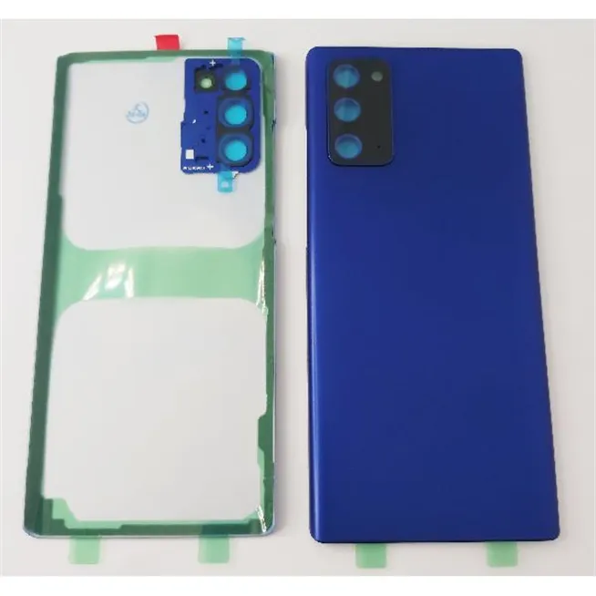 Tapa trasera o tapa bateria azul para Samsung Galaxy Note 20 con lente de camara