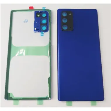 Tapa trasera o tapa bateria azul para Samsung Galaxy Note 20 con lente de camara
