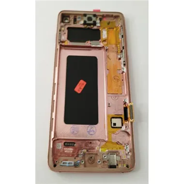 Pantalla lcd para Samsung Galaxy S10 G973F mas tactil negro con marco dorado calidad premium
