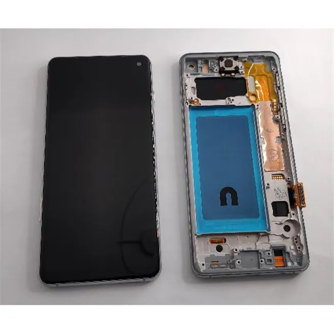 Pantalla TFT para Samsung Galaxy S10 SM-G973F mas tactil negro mas marco plata compatible