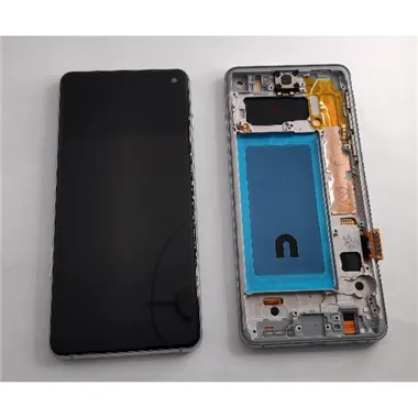 Pantalla TFT para Samsung Galaxy S10 SM-G973F mas tactil negro mas marco plata compatible