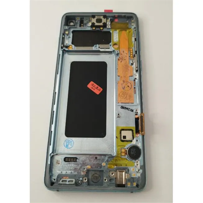 Pantalla lcd para Samsung Galaxy S10 G973f mas tactil negro con marco azul calidad premium