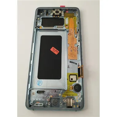 Pantalla lcd para Samsung Galaxy S10 G973f mas tactil negro con marco azul calidad premium