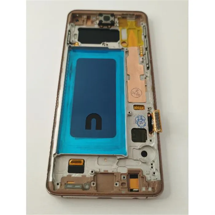 Pantalla lcd para Samsung Galaxy S10 G973F mas tactil negro con marco TFT dorado 