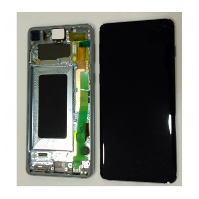 Samsung GH82-18850C Galaxy S10 SM-G973F pantalla lcd + táctil negro + marco azul premium