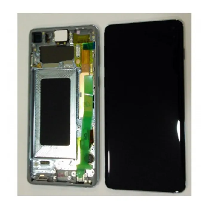 Samsung GH82-18850C Galaxy S10 SM-G973F pantalla lcd + táctil negro + marco azul premium
