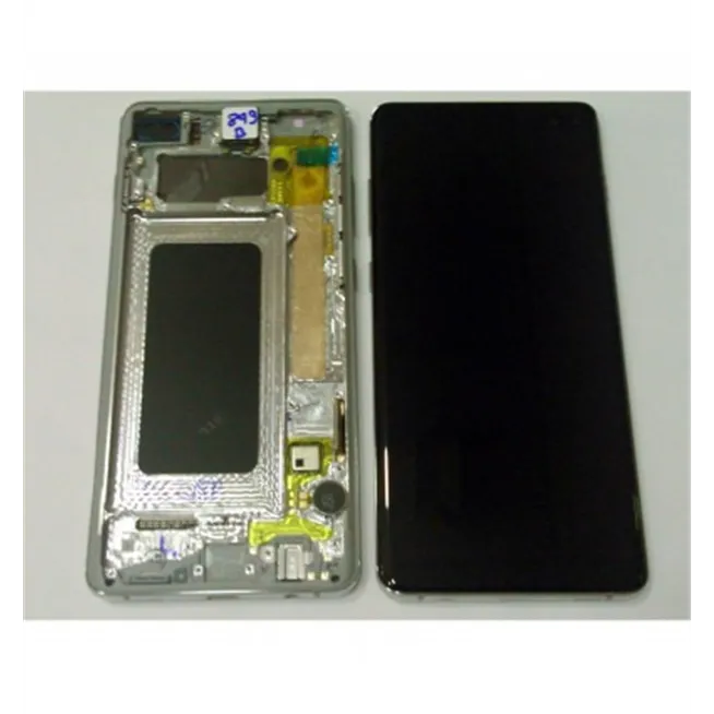Samsung GH82-18849B Galaxy S10 plus S10+ SM-G975F pantalla lcd + táctil negro + marco plata service pack