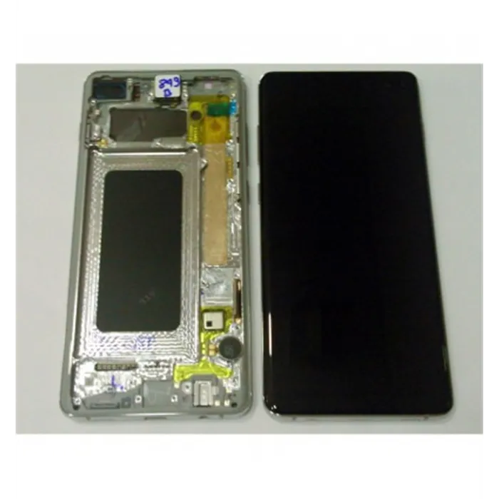 Samsung GH82-18849B Galaxy S10 plus S10+ SM-G975F pantalla lcd + táctil negro + marco plata service pack