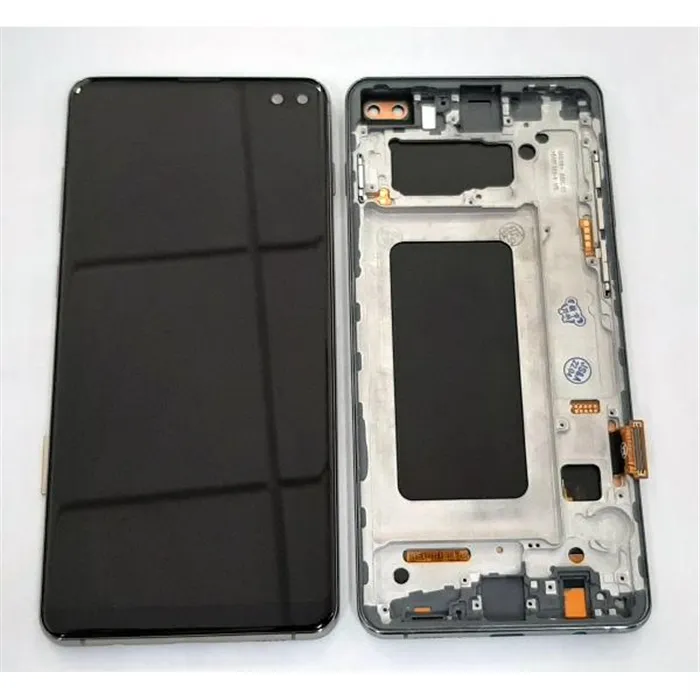 Pantalla lcd 2 para Samsung Galaxy S10 plus S10+ SM-G975F mas tactil negro mas marco gris compatible