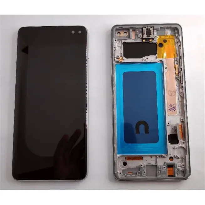 Pantalla TFT para Samsung Galaxy S10 Plus S10+ SM-G975F mas tactil negro mas marco plata compatible