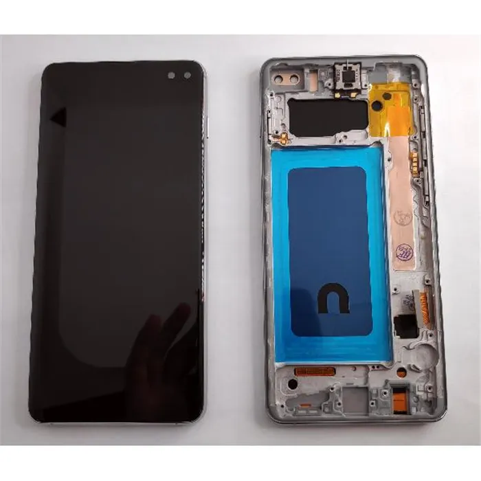 Pantalla TFT para Samsung Galaxy S10 Plus S10+ SM-G975F mas tactil negro mas marco plata compatible