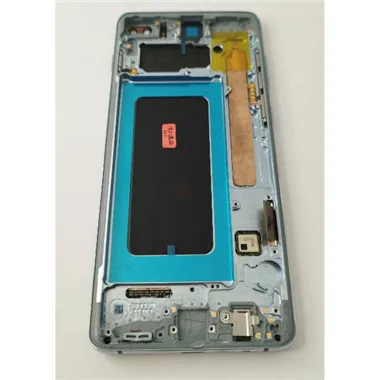 Pantalla lcd para Samsung Galaxy S10 Plus G975f mas tactil negro con marco azul calidad premium