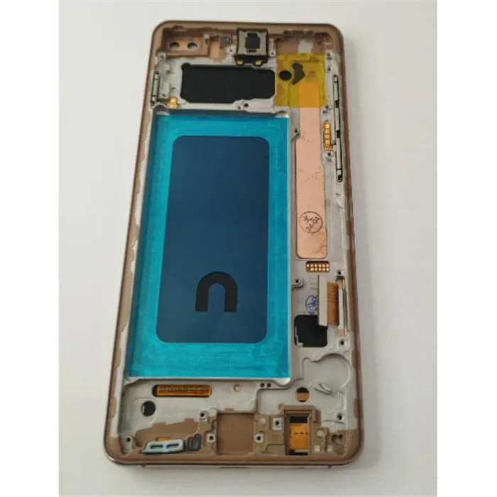 Pantalla lcd para Samsung Galaxy S10 Plus G975F mas tactil negro con marco TFT dorado 