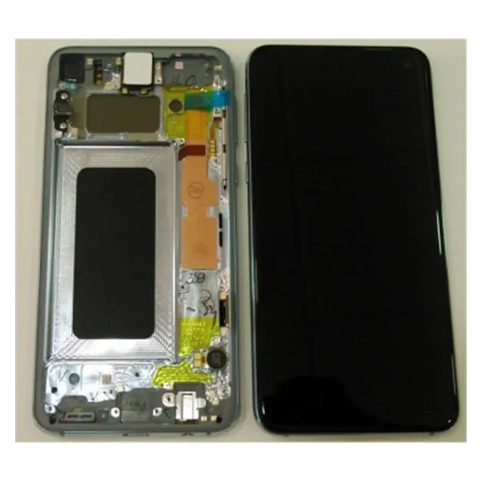Samsung GH82-18852C Galaxy S10e SM-G970F pantalla lcd + táctil negro + marco azul premium