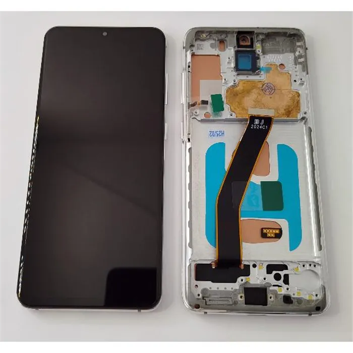 Pantalla LCD mas tactil negro para Samsung Galaxy S20 SM-G980F mas marco plata calidad incell
