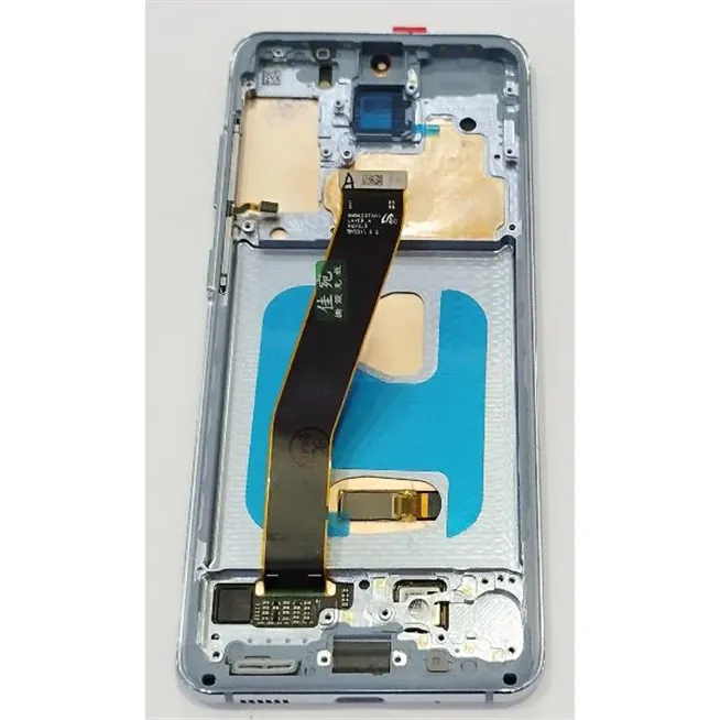 Pantalla lcd para Samsung Galaxy S20 G980F mas tactil negro con marco azul calidad premium