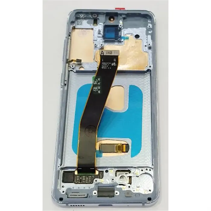 Pantalla lcd para Samsung Galaxy S20 G980F mas tactil negro con marco azul calidad premium