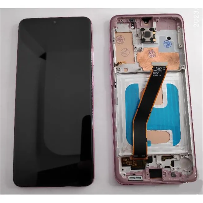 Pantalla TFT para Samsung Galaxy S20 SM-G980F SM-G981F 5G mas tactil negro mas marco rosa compatible