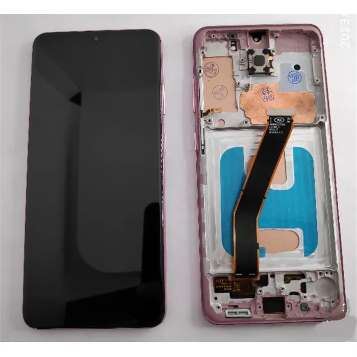 Pantalla TFT para Samsung Galaxy S20 SM-G980F SM-G981F 5G mas tactil negro mas marco rosa compatible