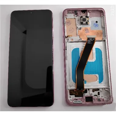 Pantalla TFT para Samsung Galaxy S20 SM-G980F SM-G981F 5G mas tactil negro mas marco rosa compatible