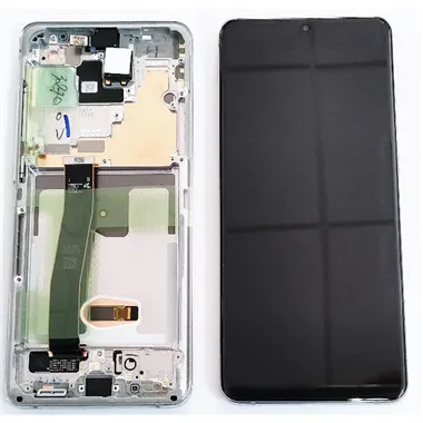 Pantalla LCD para Samsung Galaxy S20 Ultra SM-G988F GH82-22327C mas tactil negro mas marco plata service pack