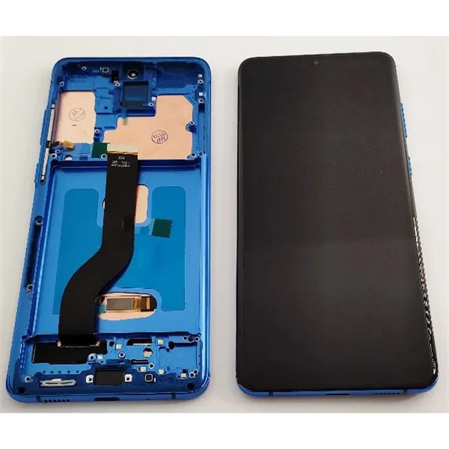 Pantalla oled para Samsung Galaxy S20 Plus S20+ G985 G986 5G mas tactil negro mas marco azul oscuro compatible