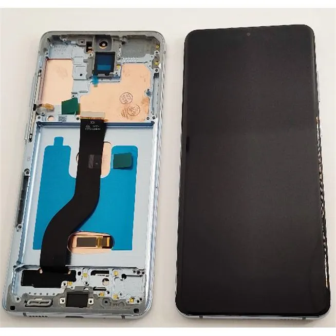 Pantalla oled para Samsung Galaxy S20 Plus S20+ G985 G986 5G mas tactil negro mas marco azul claro compatible