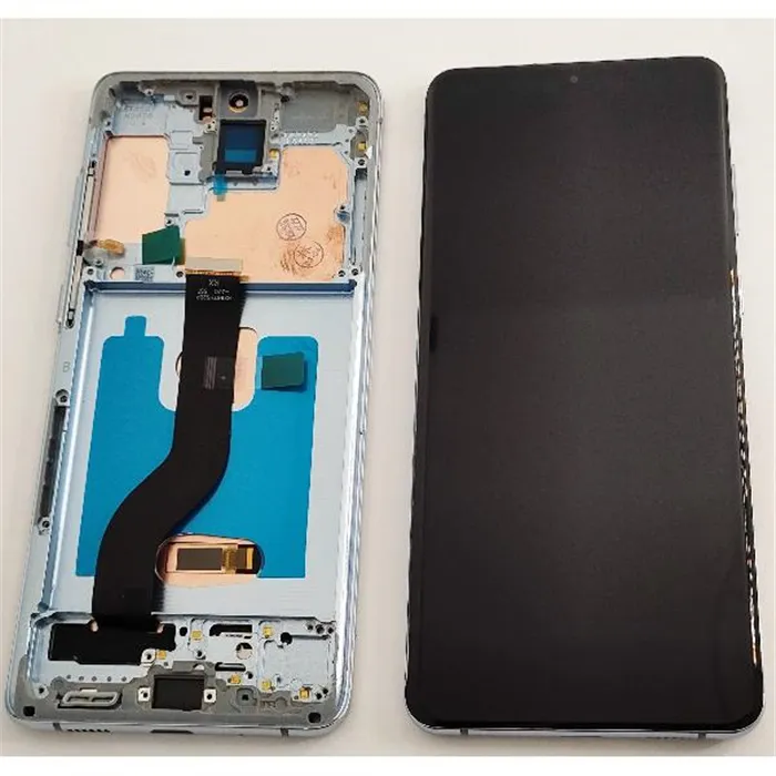 Pantalla oled para Samsung Galaxy S20 Plus S20+ G985 G986 5G mas tactil negro mas marco azul claro compatible